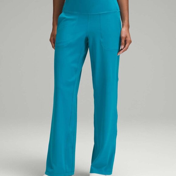 Lululemon Align High-Rise Wide-Leg Pant Size 14 Hawaiian Blue Teal $128 Lounge - Picture 2 of 5